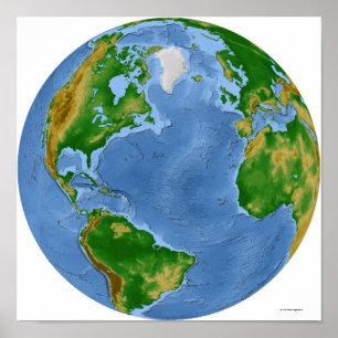 Affiches Carte de la végétation de l'Atlantique Nord