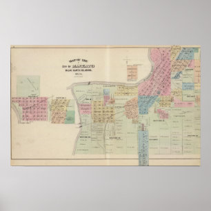 Affiches Carte de la ville de Mankato, Minnesota