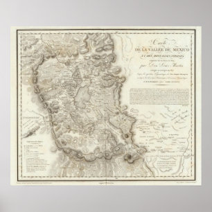 Affiches Carte de la ville de Mexico