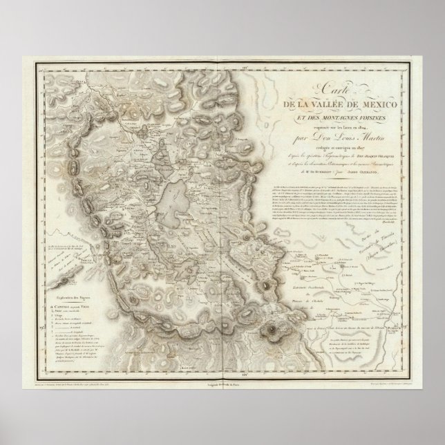 Affiches Carte de la ville de Mexico (Devant)