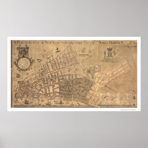 Affiches Carte De La Ville De New York 1755
