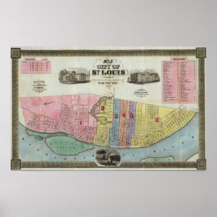 Affiches Carte de la ville de Saint-Louis