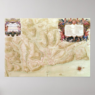 Affiches Carte de la ville et de la citadelle de Bellisle