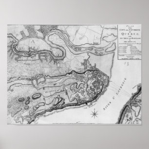 Affiches Carte de la ville et des environs de Québec