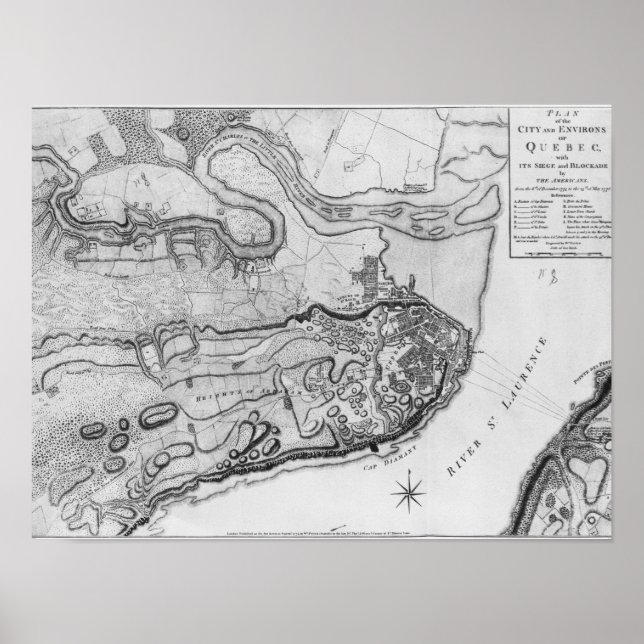 Affiches Carte de la ville et des environs de Québec (Devant)