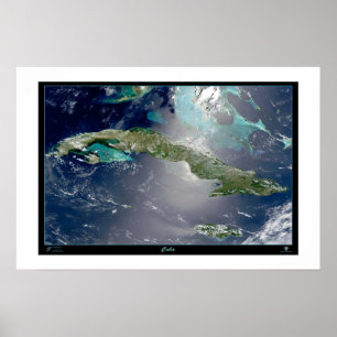 Affiches Carte de l'affiche satellite de Cuba