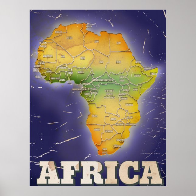 Affiches Carte de l'afrique (Devant)