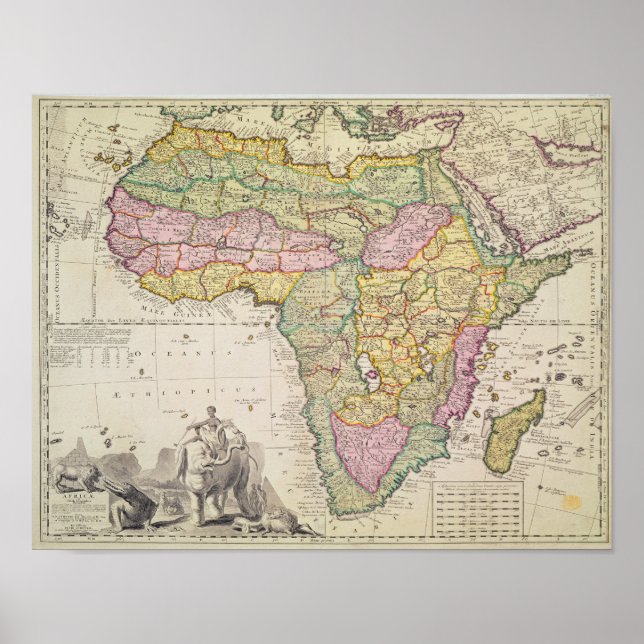 Affiches Carte de l'Afrique (Devant)