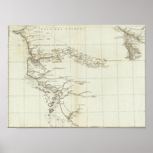 Affiches Carte de l'Afrique de l'Ouest (Devant)