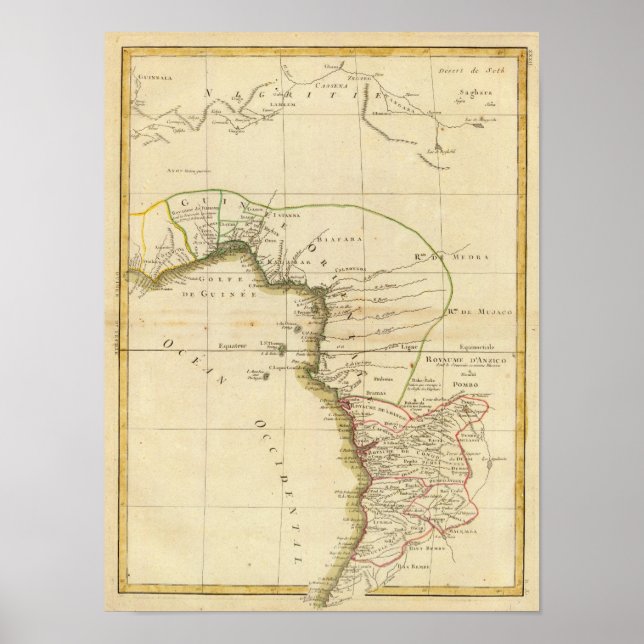 Affiches Carte de l'Afrique occidentale (Devant)