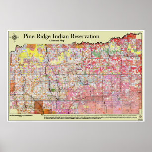 Affiches Carte de l'allocation des réservations de Pine Rid