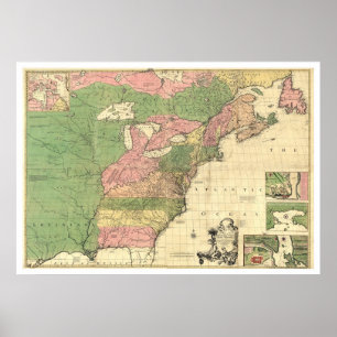 Affiches Carte de l'Amérique britannique et française - 177
