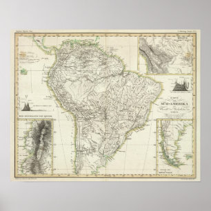 Affiches Carte de l'Amérique du Sud 4