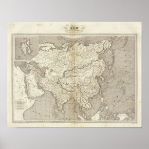 Affiches Carte de l'Asie