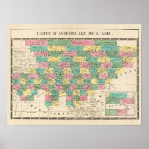 Affiches Carte de l'Assemblée de l'Asie