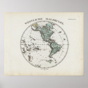 Affiches Carte de l'Atlas de l'hémisphère occidental