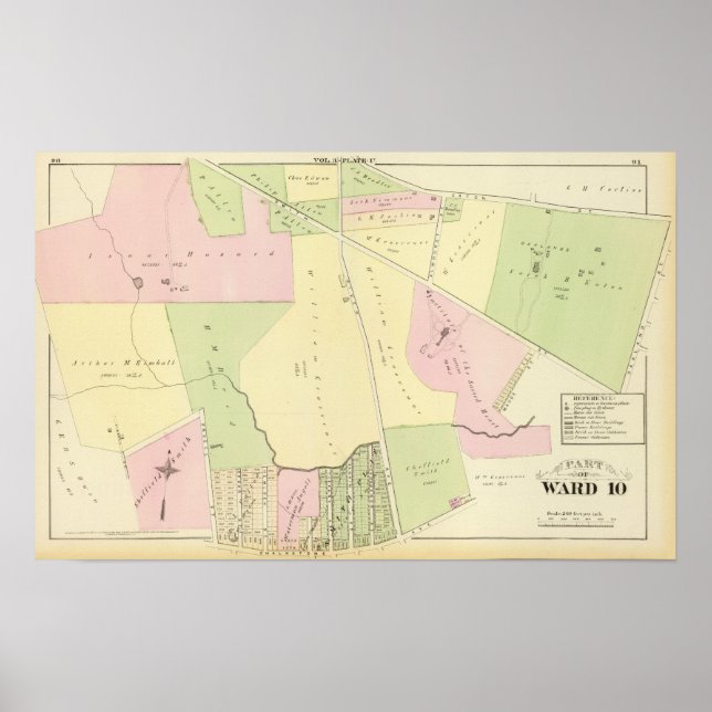 Affiches Carte de l'Atlas d'Oaklands et Smith Plat (Devant)