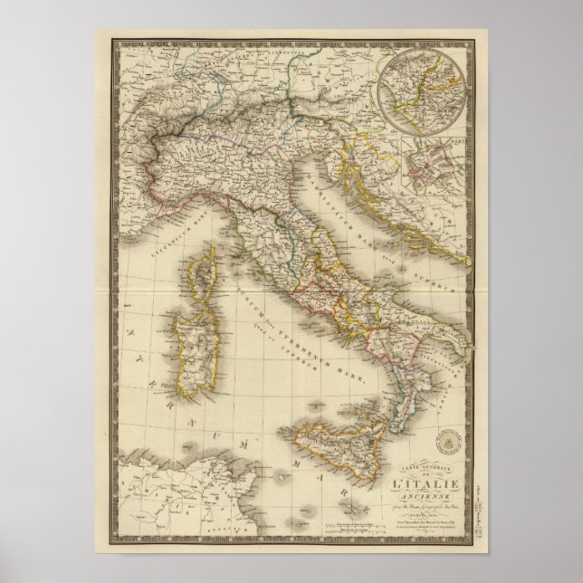 Affiches Carte de l'Atlas Rome (Devant)
