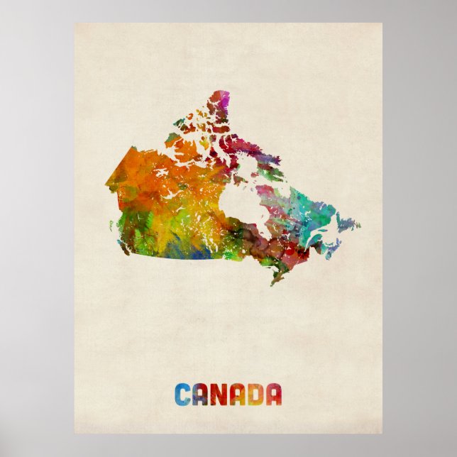 Affiches Carte de l'eau du Canada (Devant)