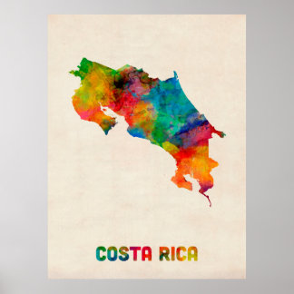 Affiches Carte de l'eau du Costa Rica