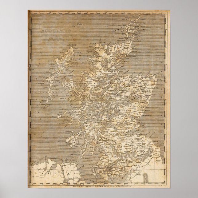 Affiches Carte de l'Écosse par Arrowsmith (Devant)