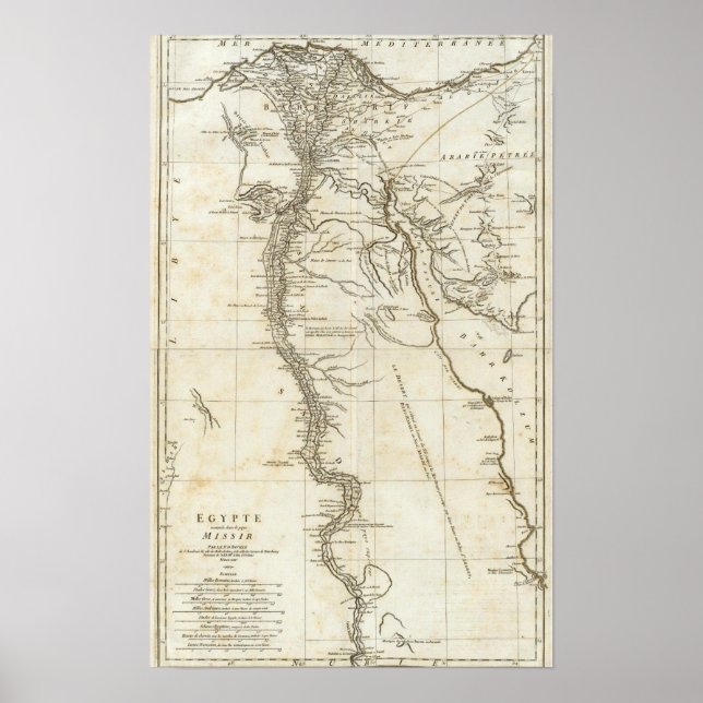 Affiches Carte de l'Egypte (Devant)