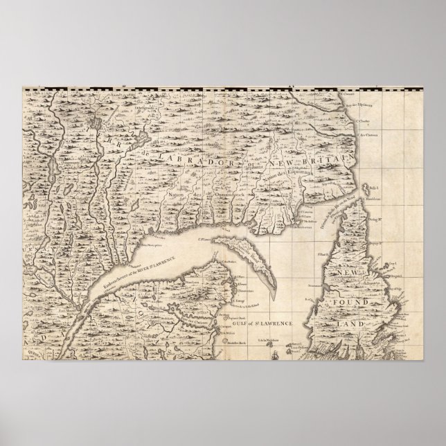 Affiches Carte de l'Empire britannique en Amérique Feuille  (Devant)