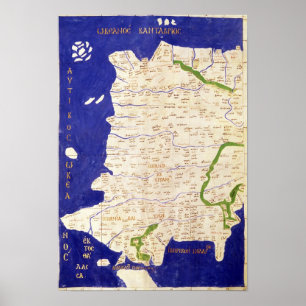 Affiches Carte de l'Espagne et du Portugal, de 'Geographia'