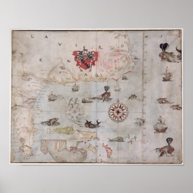 Affiches Carte de l'est de l'Amérique du Nord (Devant)