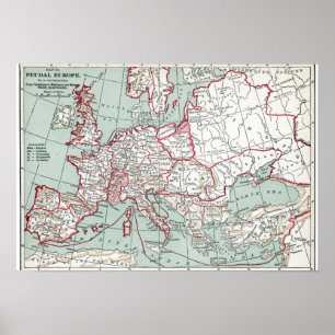 Affiches CARTE DE L'EUROPE, 12ème SIÈCLE