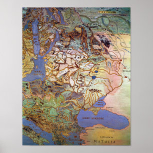 Affiches Carte de l'Europe centrale