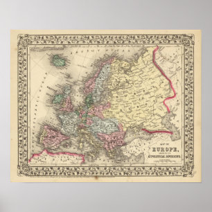 Affiches Carte de l'Europe par Mitchell