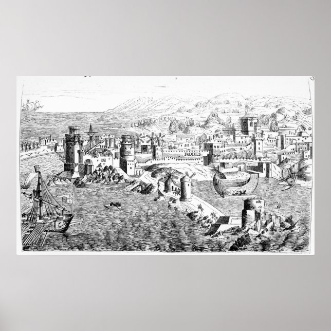 Affiches Carte de l'île de Rhodes (Devant)