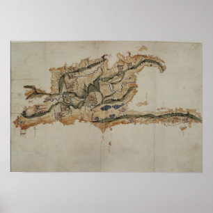 Affiches Carte de l'île de Saint-Domingue