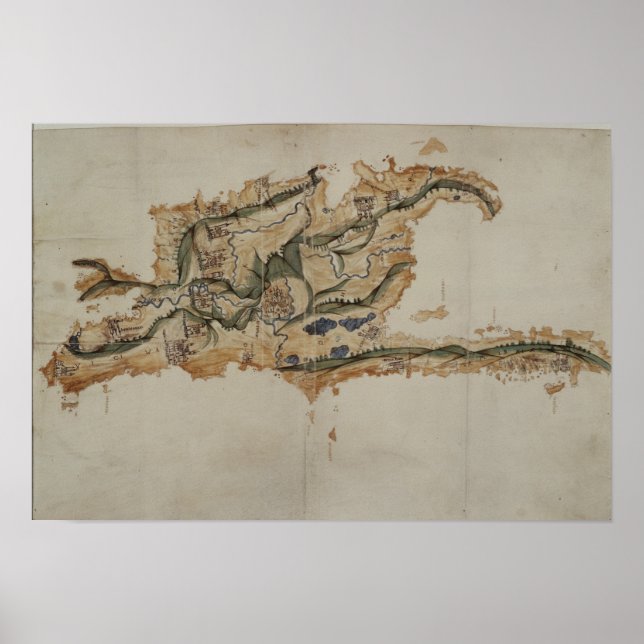 Affiches Carte de l'île de Saint-Domingue (Devant)