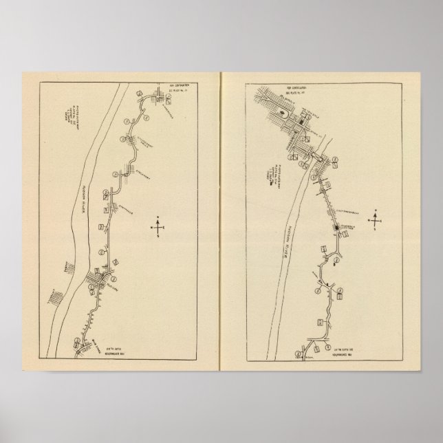 Affiches Carte de l'index Columbia County Rensselaer County (Devant)