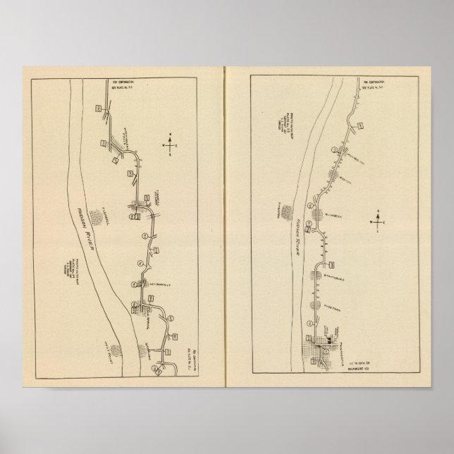 Affiches Carte de l'index Putnam County Dutchess County New (Devant)