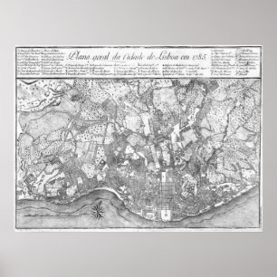 Affiches Carte de Lisbonne 1785