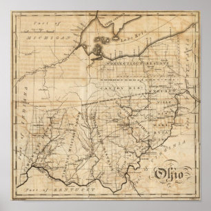 Affiches Carte de l'Ohio