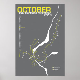 Affiches Carte de marathon de Hartford