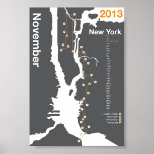 Affiches Carte de marathon de New York City
