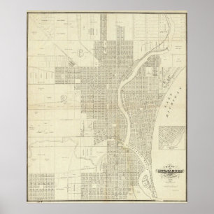 Affiches Carte de Milwaukee