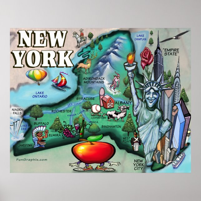Affiches Carte de New York IMPRIMER (Devant)