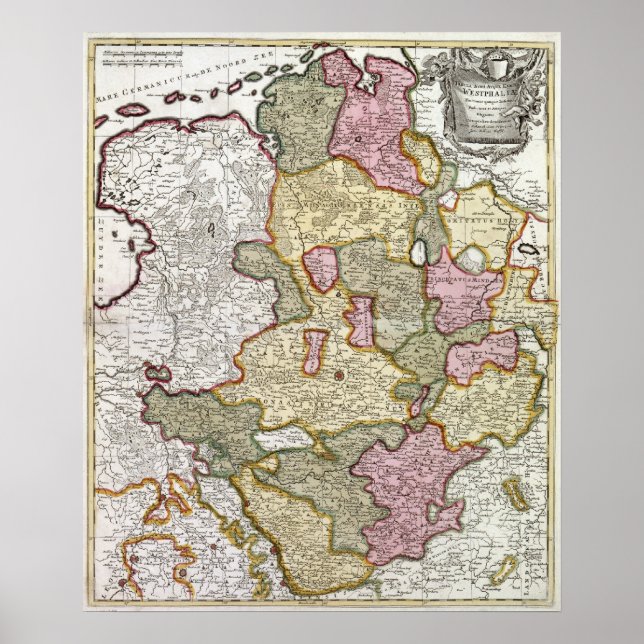 Affiches Carte de Niederrhein-Westfalen (Devant)