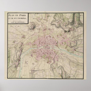 Affiches Carte de Paris et de ses environs