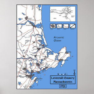 Affiches Carte de pays de Lovecraft