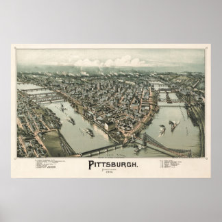 Affiches Carte de Pittsburgh (Fowler) - 1902, BigMapBlog.co