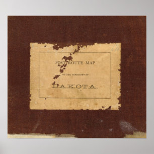 Affiches Carte de route postale du territoire du Dakota