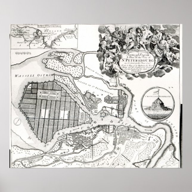 Affiches Carte de Saint-Pétersbourg (Devant)