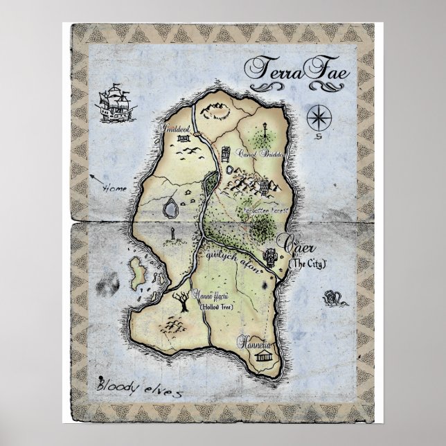 Affiches Carte de TerraFae (Devant)